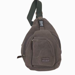 Saygoer Canvas Sling Bag Gray Casual Crossbody Travel
